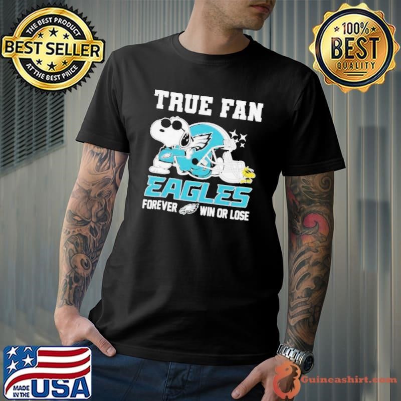 Snoopy true fan Philadelphia Eagles forever win or lose Unisex
