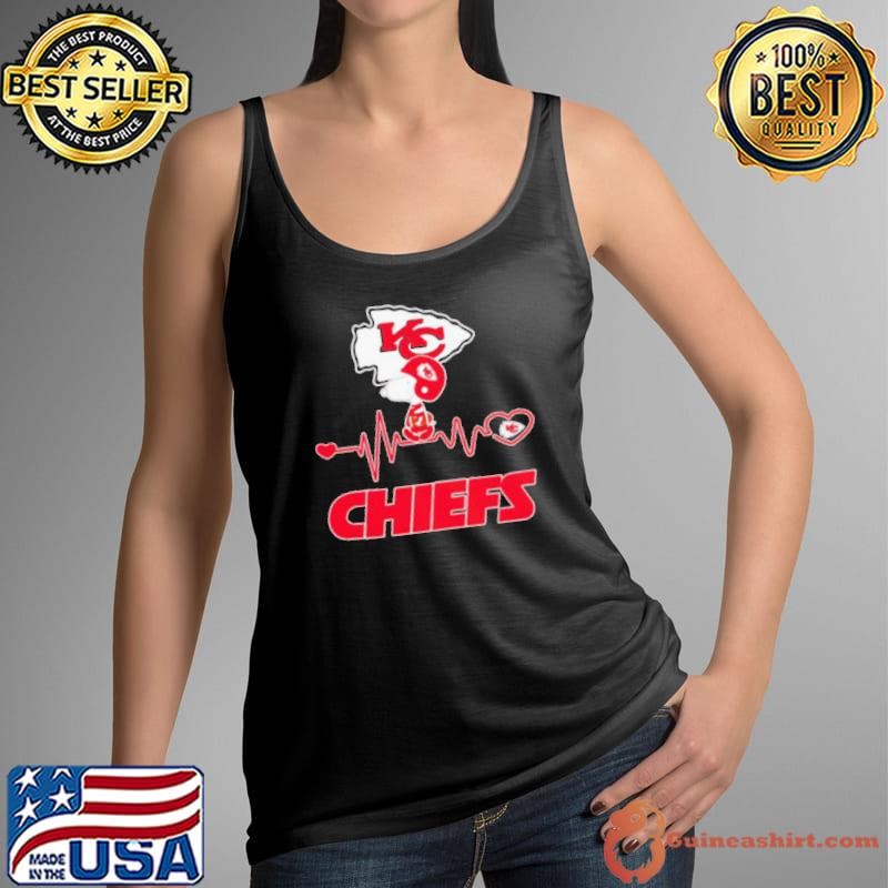 Snoopy walking on Kansas City Chiefs heartbeat Tank Top