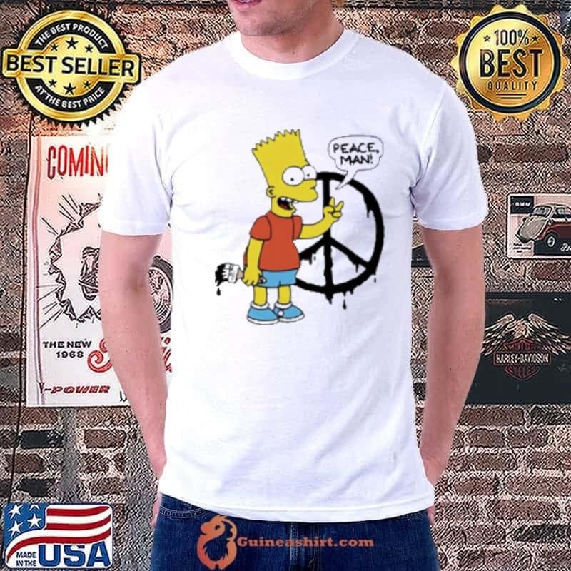 Bart Simpson Peace Man Cartoon Shirt