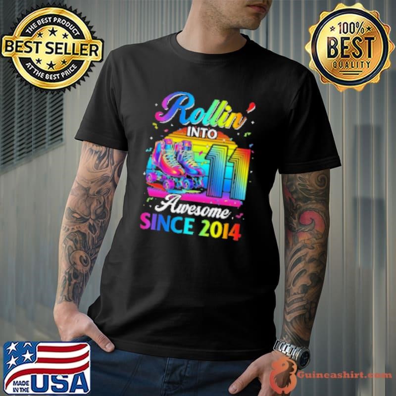 Birthday Roller Skating 11th Girl Rollin Into 11 Skate Party Unisex