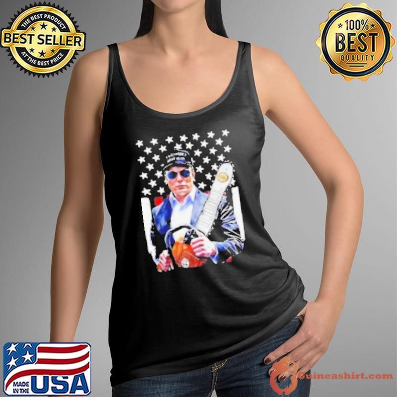 Elon Musk Chainsaw Doge USA flag shirt