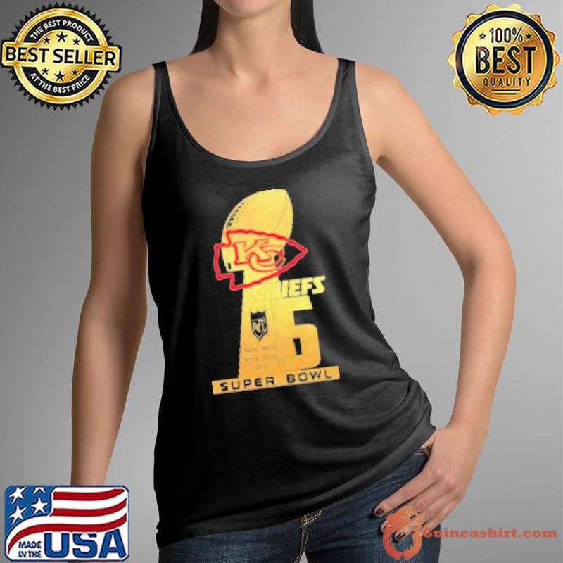 Kansas City Chiefs 5 Super Bowl NFL Trophy Tank Top