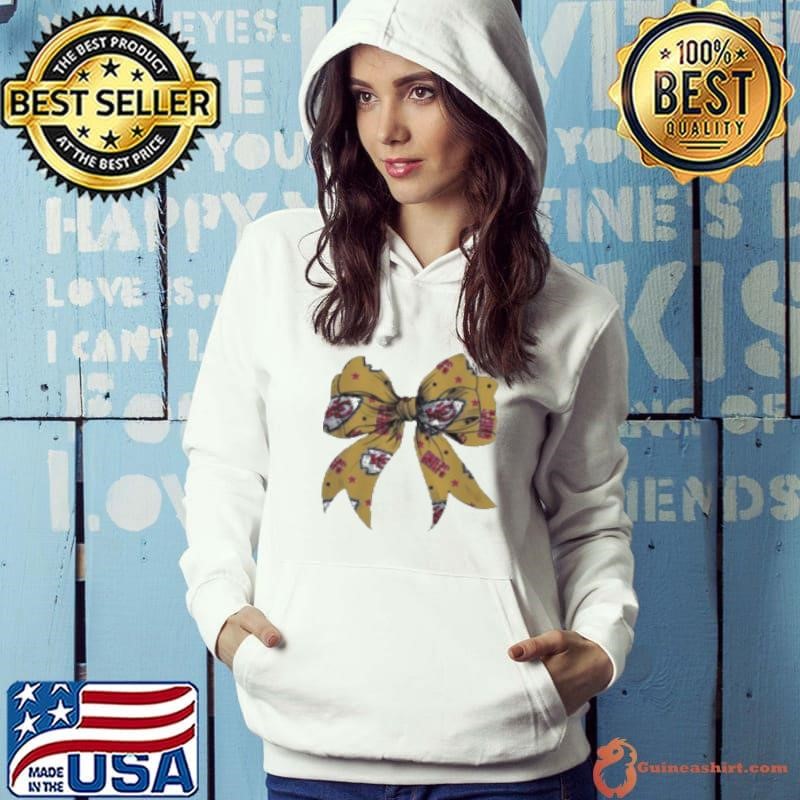 Kansas City Chiefs Coquette Bow Glitter Logo Hoodie