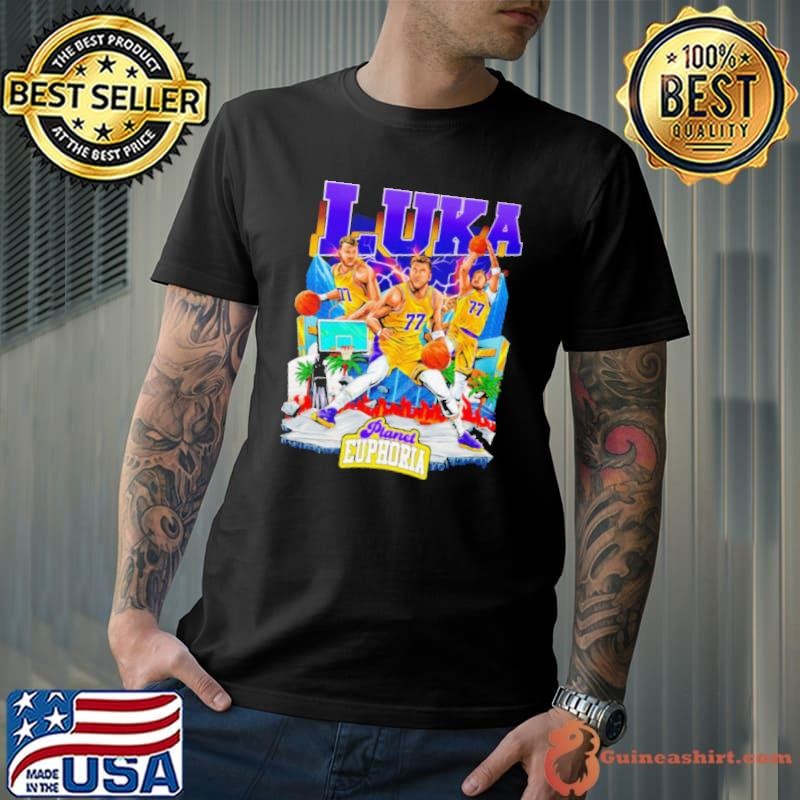 Luka Doncic Los Angeles Lakers basketball lightning cartoon shirt