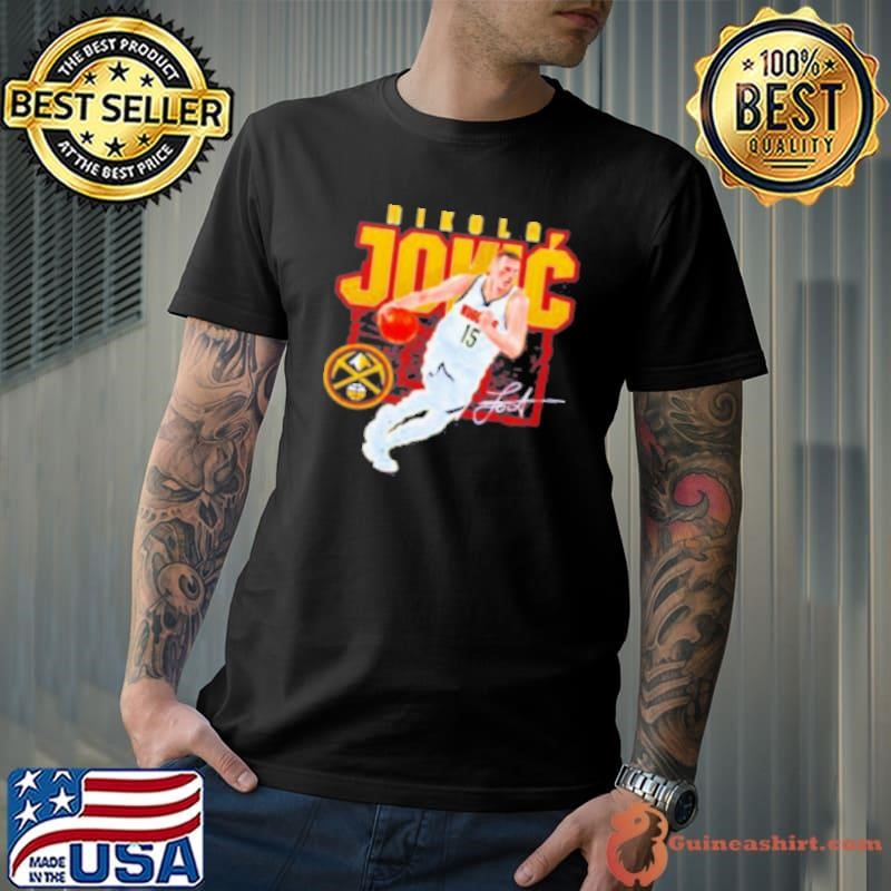 Nikola Jokic Denver Nuggets signature shattered Shirt