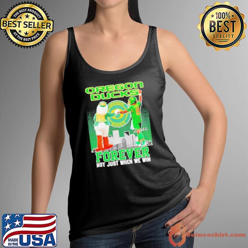 Oregon Ducks forever not just when we win mascot and Dillon Gabriel shirt