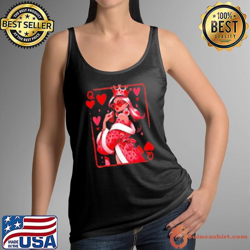 Queen Of Hearts Cute Feminist Playing Card Design Shirt