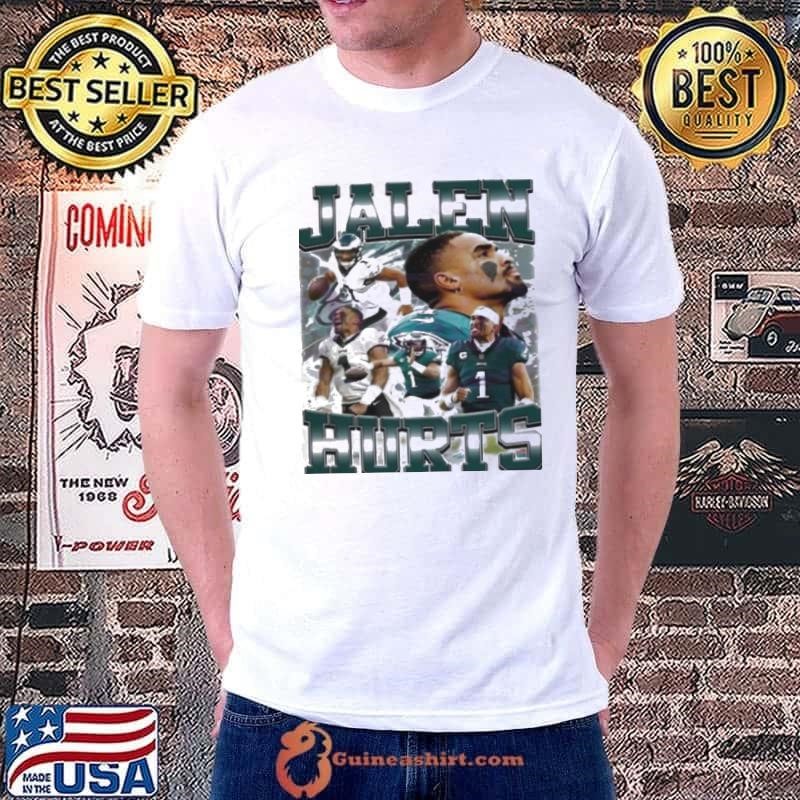 Retro 90s Jalen Hurts Philadelphia Eagles Football Player T Shirt