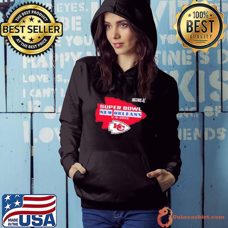 Vintage Super Bowl New Orleans Feb 9 2025 Chiefs Logo T Hoodie