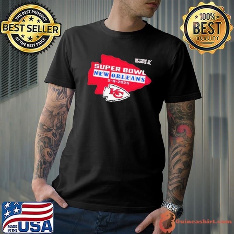 Vintage Super Bowl New Orleans Feb 9 2025 Chiefs Logo T Shirt