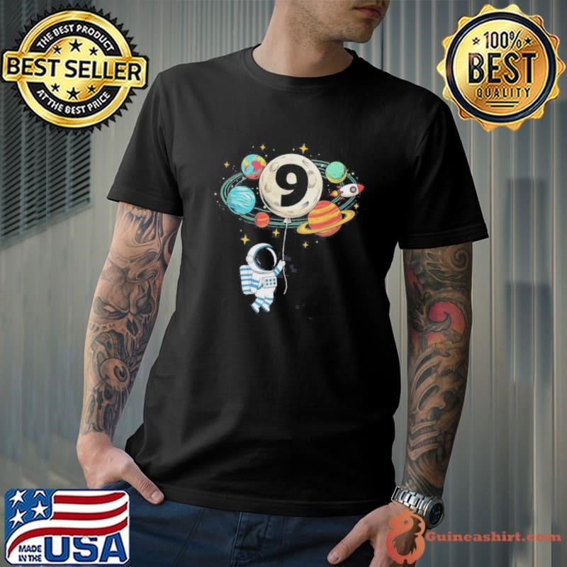 9 Years Old Birthday Boy Astronaut Space 9th Birthday Shirt