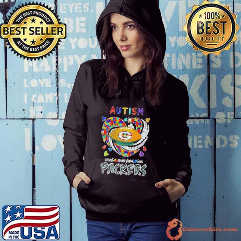 Autism Accept Understand Love Green Bay Packers Diamond Hoodie