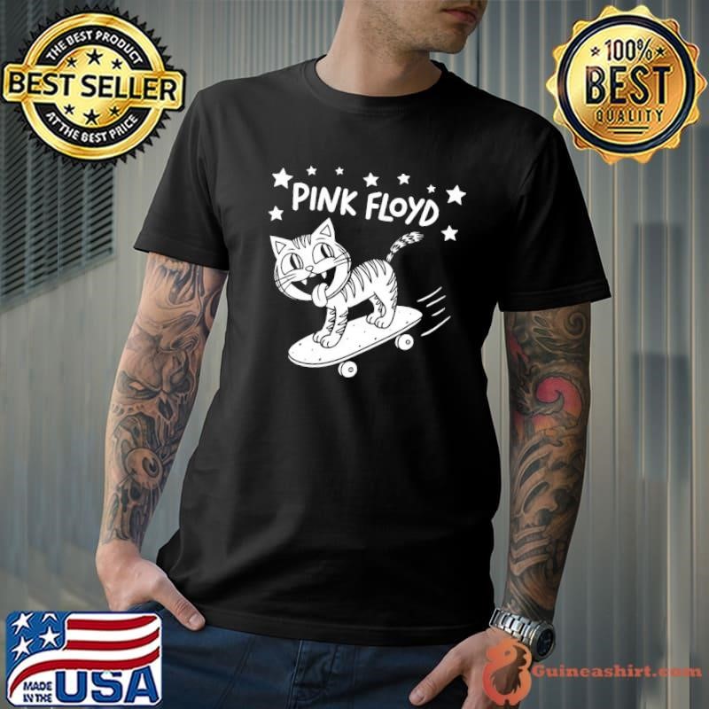Cat skateboard Pink Floyd Cat Stars T-Shirt
