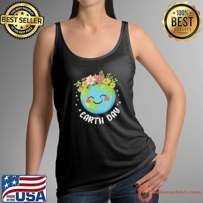 Cute Earth With Floral Happy Earth Day 2025 Youth Shirt