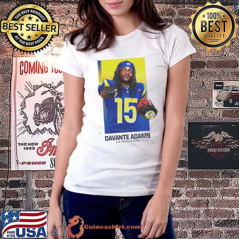 Davante Adams Pointing Los Angeles Rams 15 Blue Jersey Ladiestee