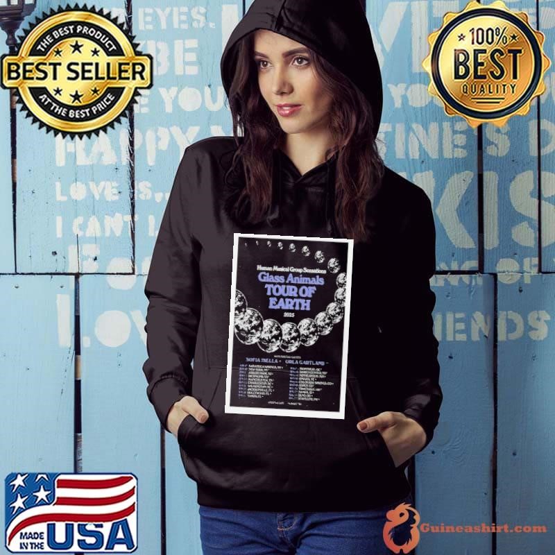 Human Musical Group Sensations Glass Animals Tour Of Earth 2025 With Special Guests Sofia Isella Orla Gartland Hoodie