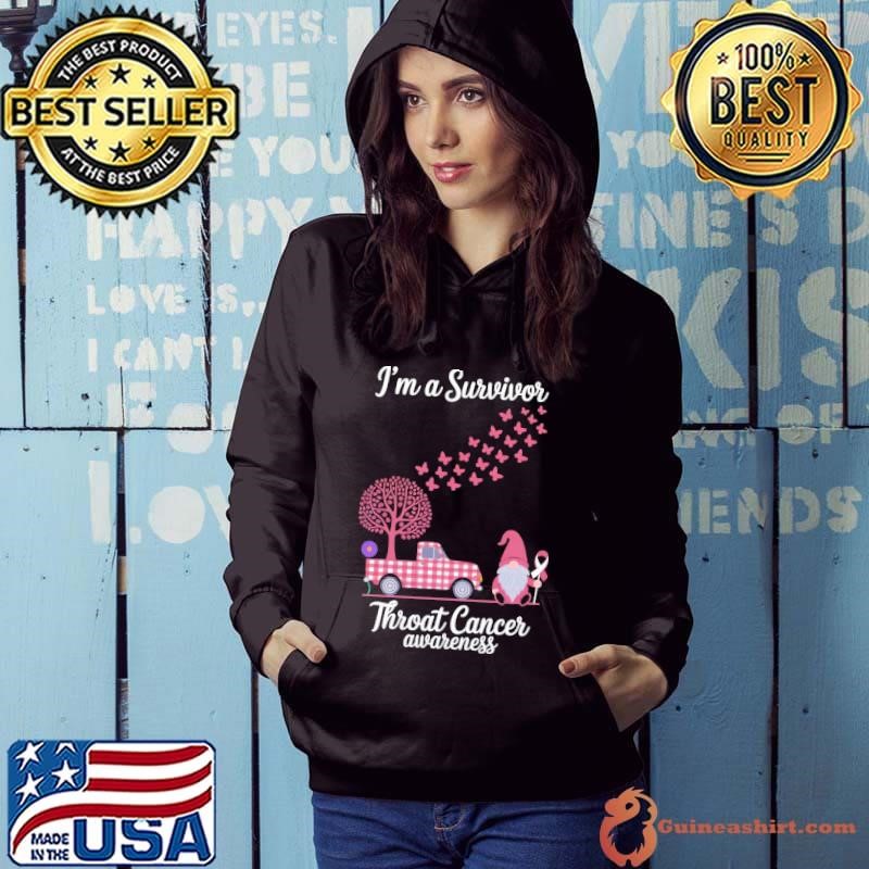 I’m A Survivor Throat Cancer Awareness Gnome Butterflies Hoodie