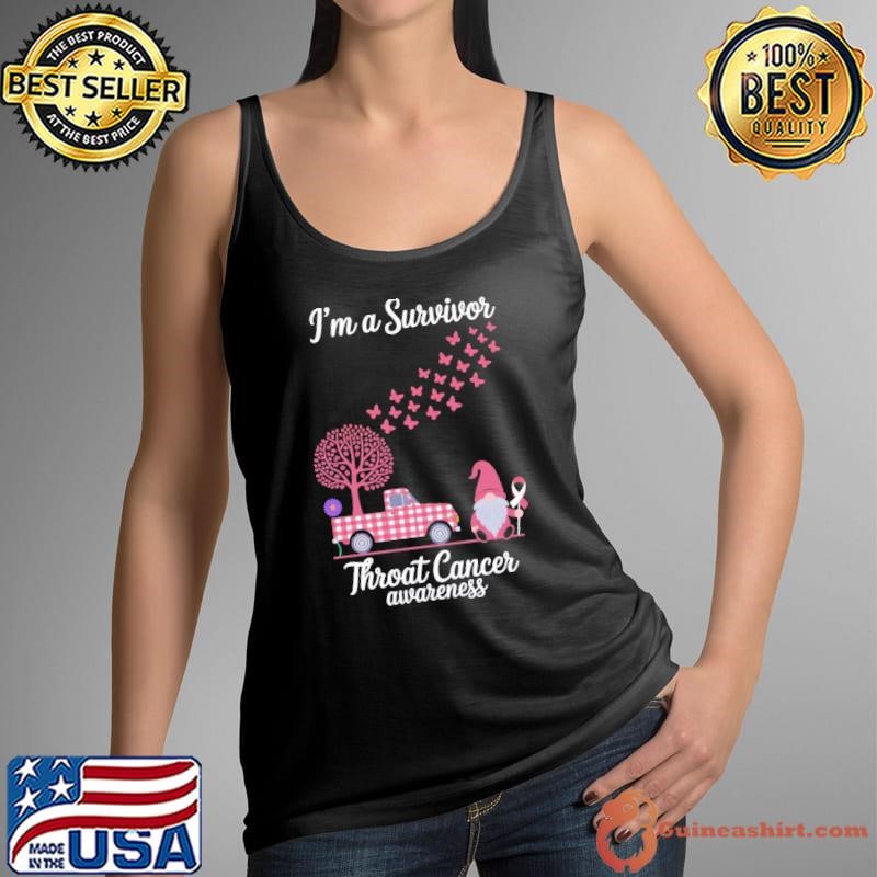I’m A Survivor Throat Cancer Awareness Gnome Butterflies Tank Top