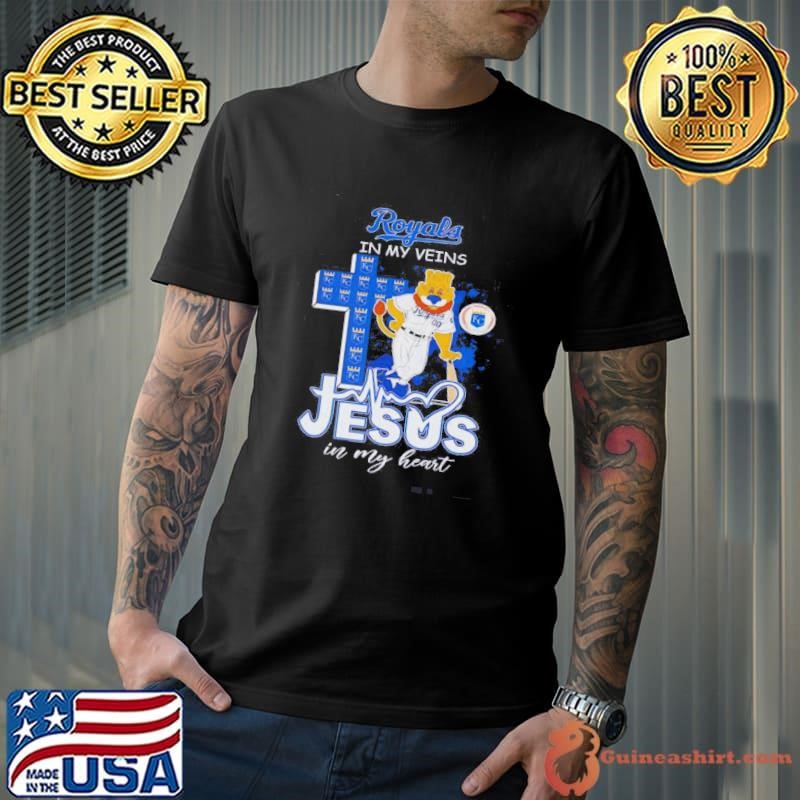 Kansas City Royals In My Veins Jesus In My Heart Mascot Shirt