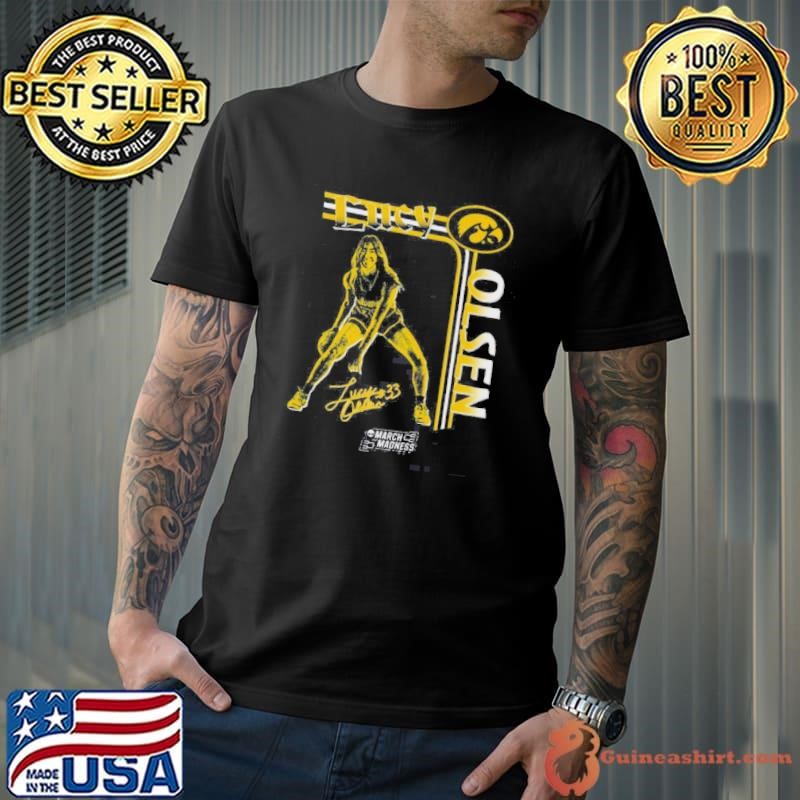 Lucy Olsen Striped Iowa Hawkeyes Basketball NCAA March Madness Signature Graphic shirt