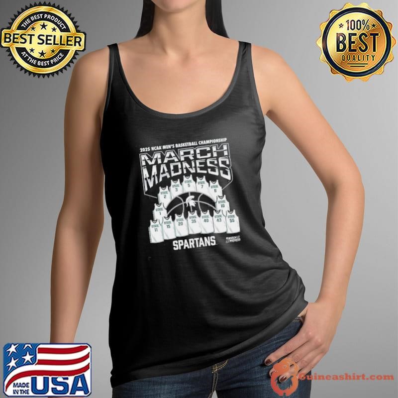 Michigan State Spartans NCAA Mens Basketball Championship Jersey Team March Madness 2025 Logos Tank Top