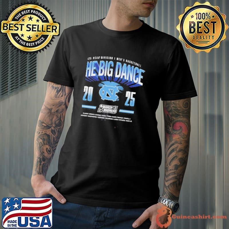 North Carolina Tar Heels NCAA Division I Mens Basketball The Big Dance March Madness Claude Brown 2025 Logos Unisex