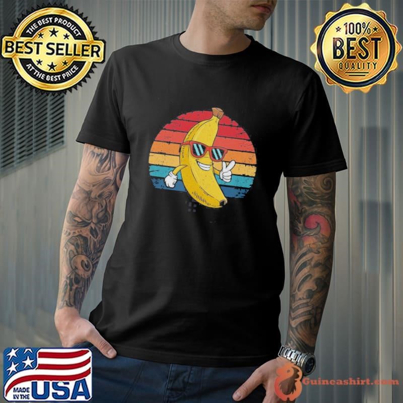 Retro Banana Novelty Fun For Men Women Kids Banana Lover Shirt