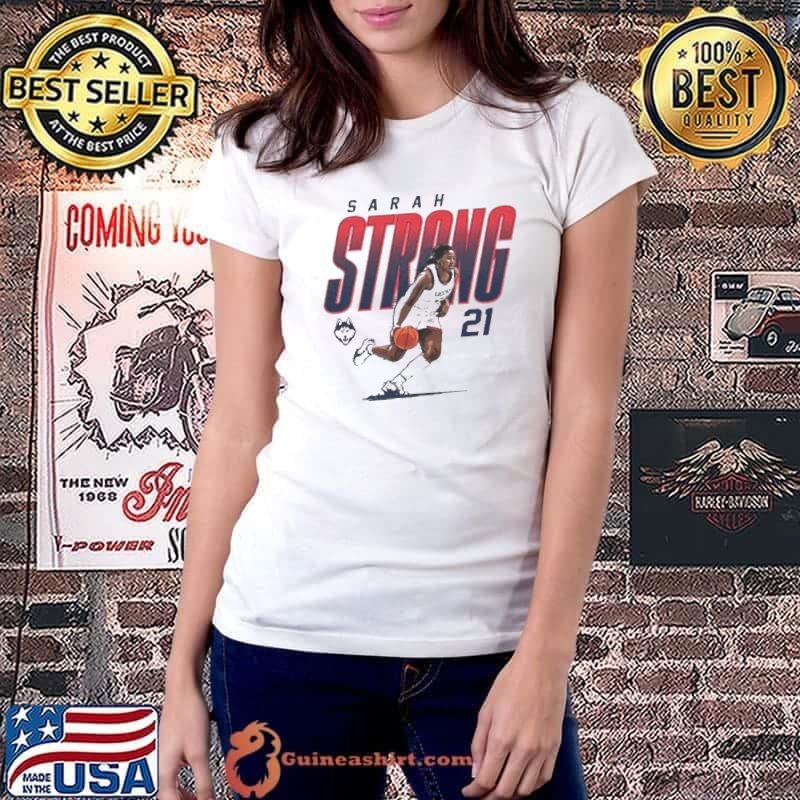Sarah Strong UConn Huskies Womens Basketball Cartoon Player Shirt