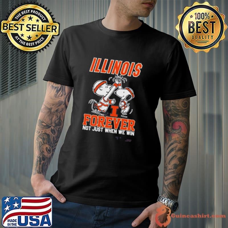 Snoopy High Five Charlie Brown Illinois Fighting Illini Basketball Forever Not Just When We Win shirt
