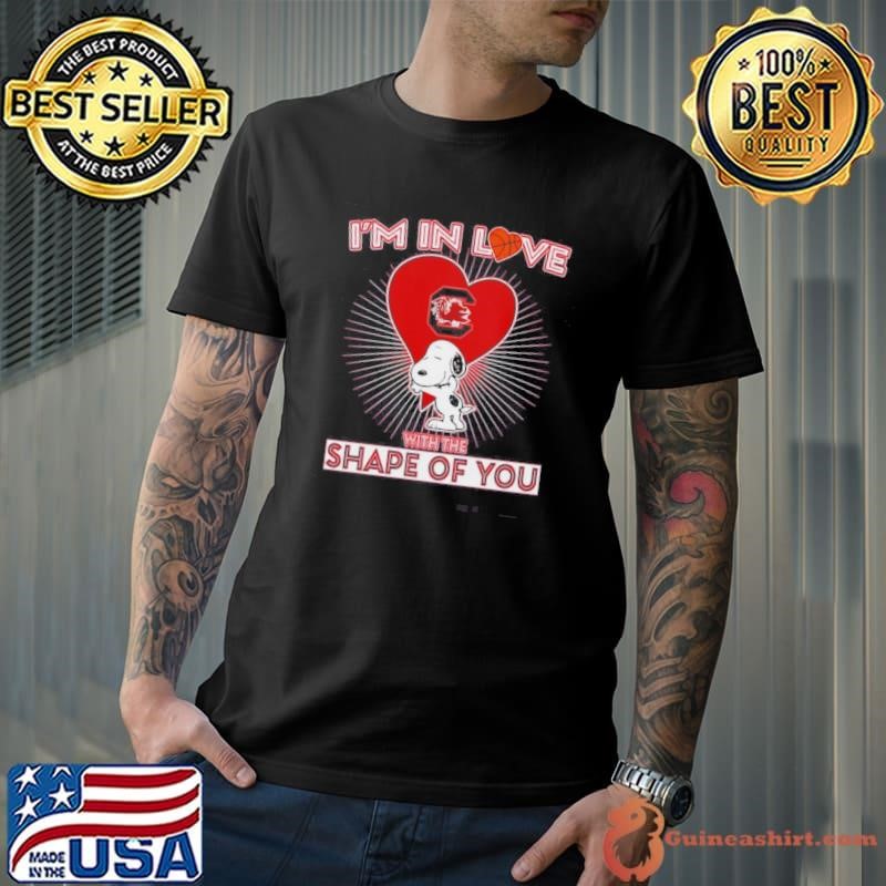 Snoopy Im In Love With The Shape Of You South Carolina Gamecocks Basketball Shirt