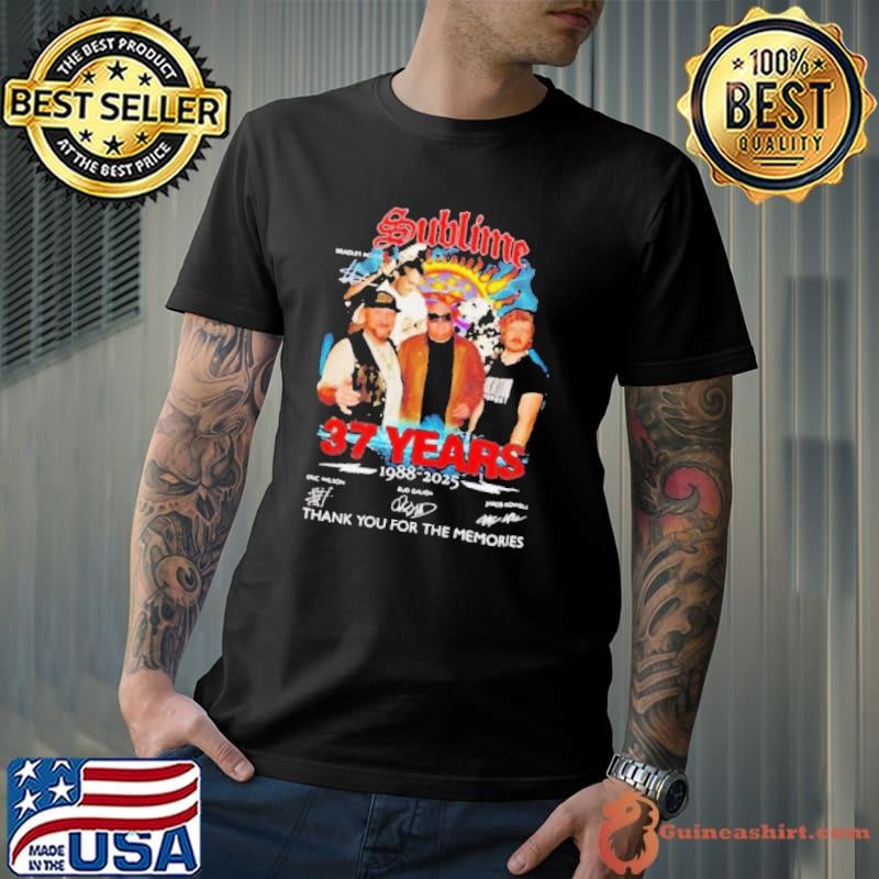 Sublime 37 years 1988 2025 thank you for the memories signature t shirt