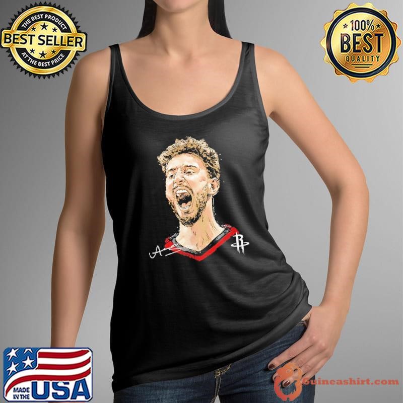 Alperen Sengun Houston Rockets MLB basketball player portrait signature shirt