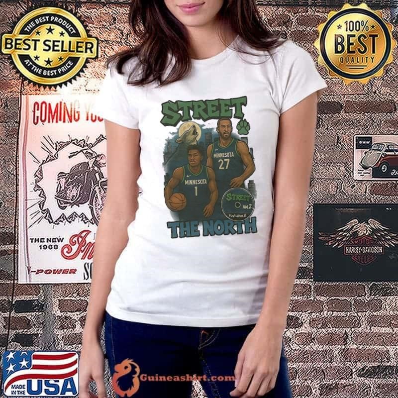 Anthony Edwards and and Rudy Gobert Minnesota Timberwolves NBA Basketball Street Street The North shirt