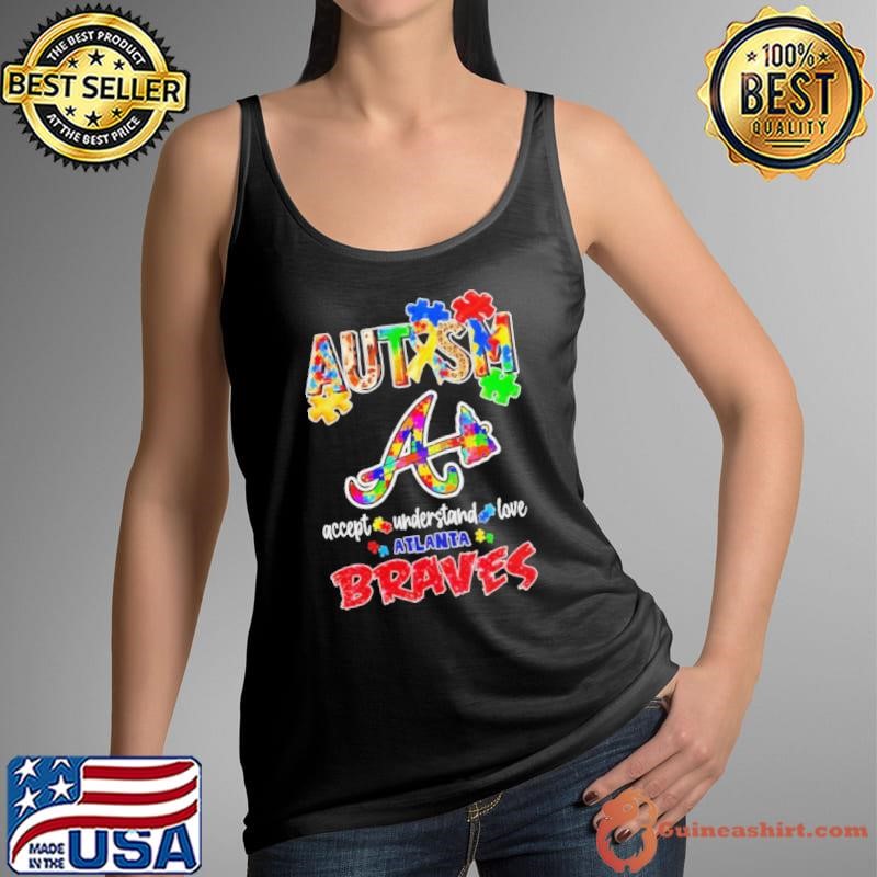 Autism accept understand love Atlanta Braves Tank Top