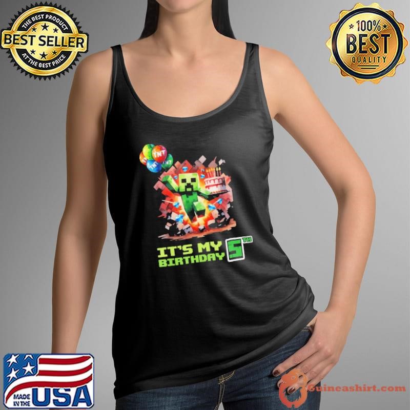 Birthday Boy 5th Birthday I’m 5 Year Old Gamer Number Tank Top