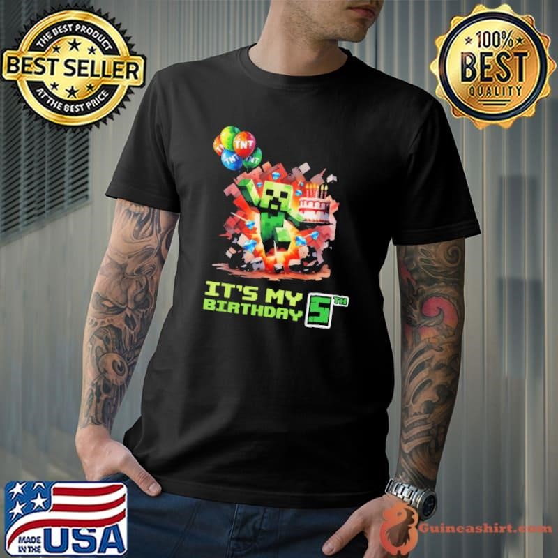 Birthday Boy 5th Birthday I’m 5 Year Old Gamer Number Shirt