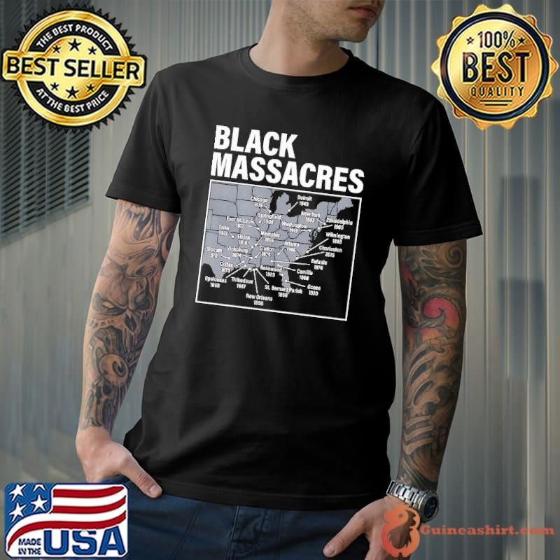 Black Massacres USA Maps shirt
