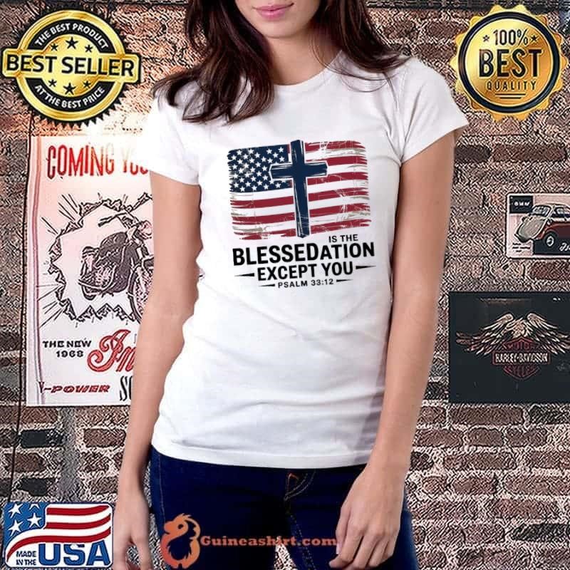 Blessed Is The Nation Whose God Is The Lord American Flag Ladiestee