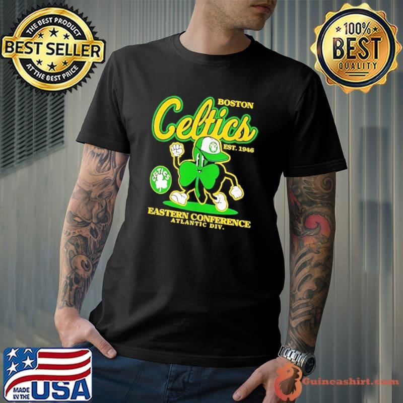 Boston Celtics Eastern Conference Atlantic DIV mascot script est 1946 shirt