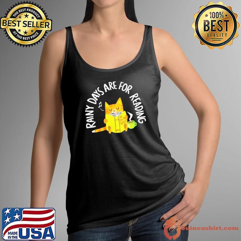 Cat enjoying rainy days are for reading shirt