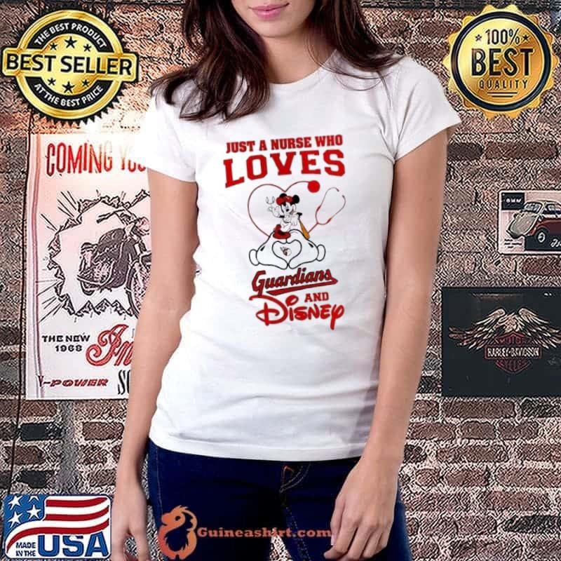 Cleveland Guardians Mickey Mouse just a nurse who loves and Disney Baseball shirt