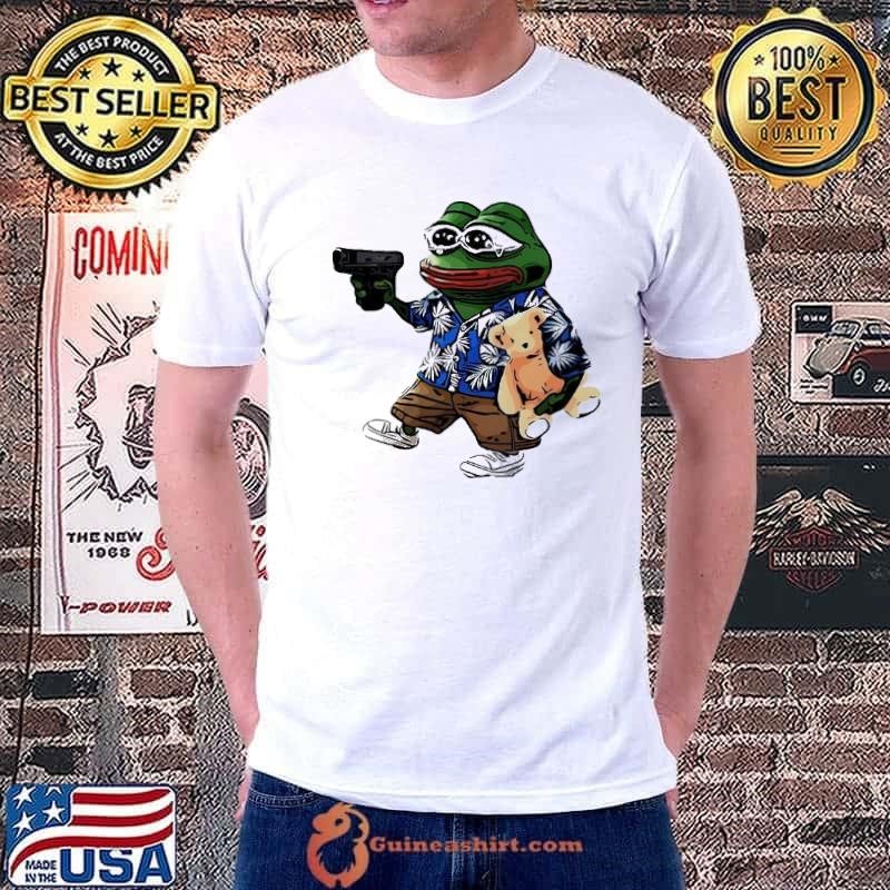 Creasy Fren Frog Holding Bear Gun Unisex