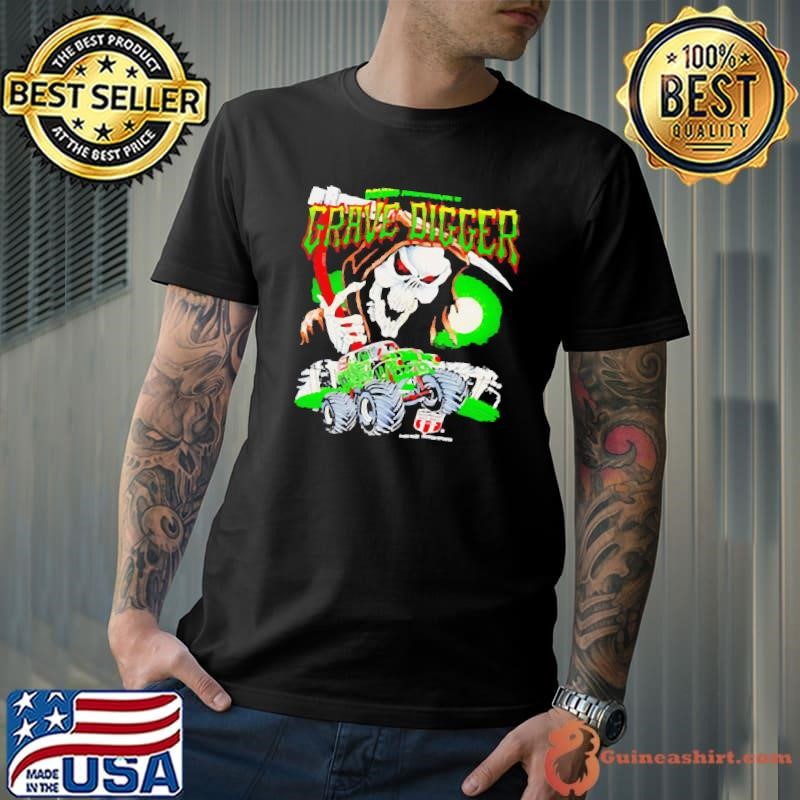 Dennis Anderson’s grave digger skeleton shirt