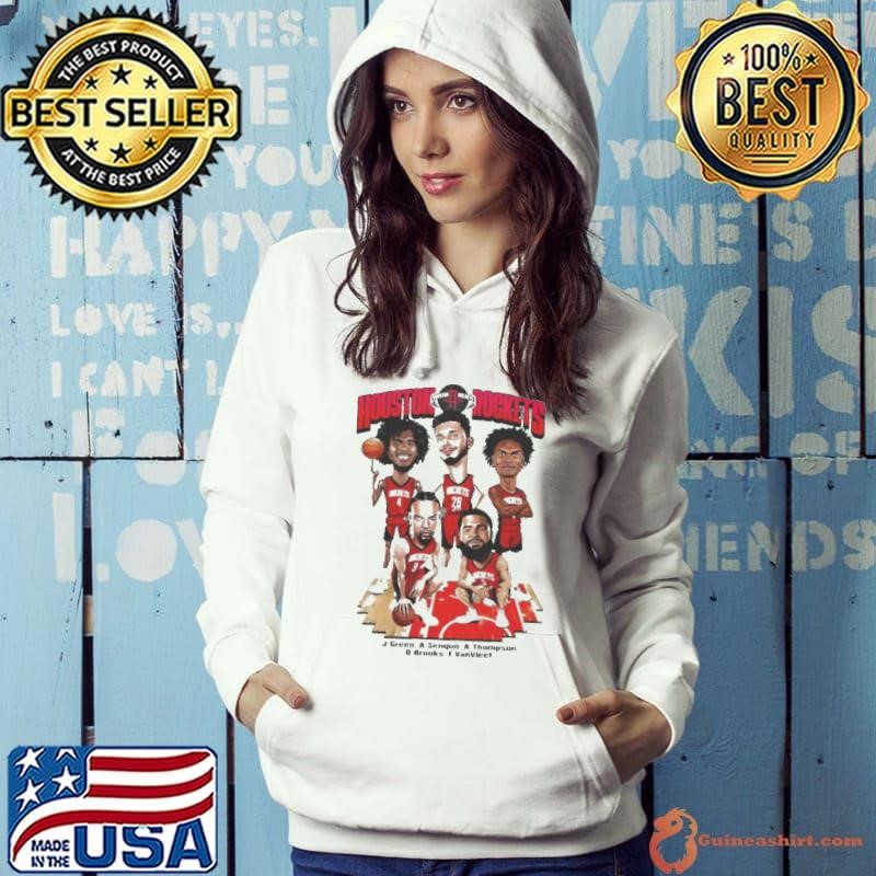 Houston Rockets J. Green A.Sengun A. Thompson D. Brooks F. VanVleet Funny Cartoons Hoodie