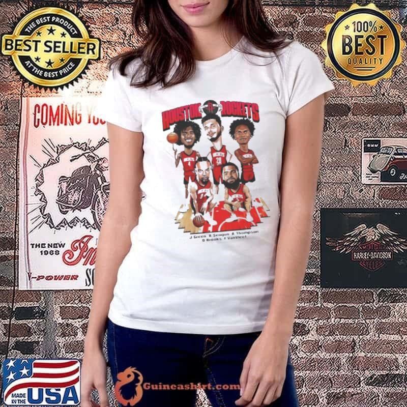 Houston Rockets J. Green A.Sengun A. Thompson D. Brooks F. VanVleet Funny Cartoons Shirt