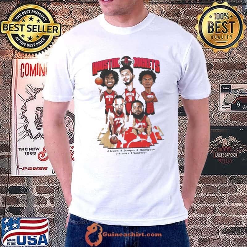 Houston Rockets J. Green A.Sengun A. Thompson D. Brooks F. VanVleet Funny Cartoons Unisex