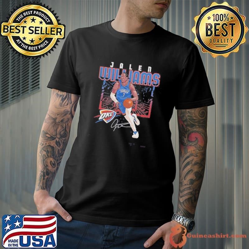 Jalen Williams Oklahoma City Thunder MLB Basketball Player Shattered Signature Shirt