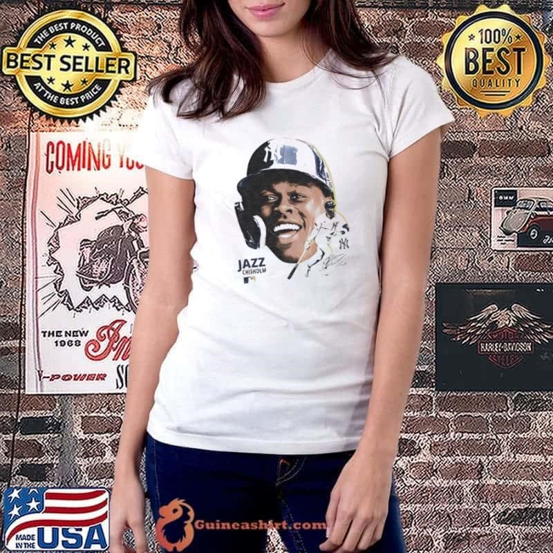 Jazz Chisholm Jr. New York Yankees baseball big face signature shirt