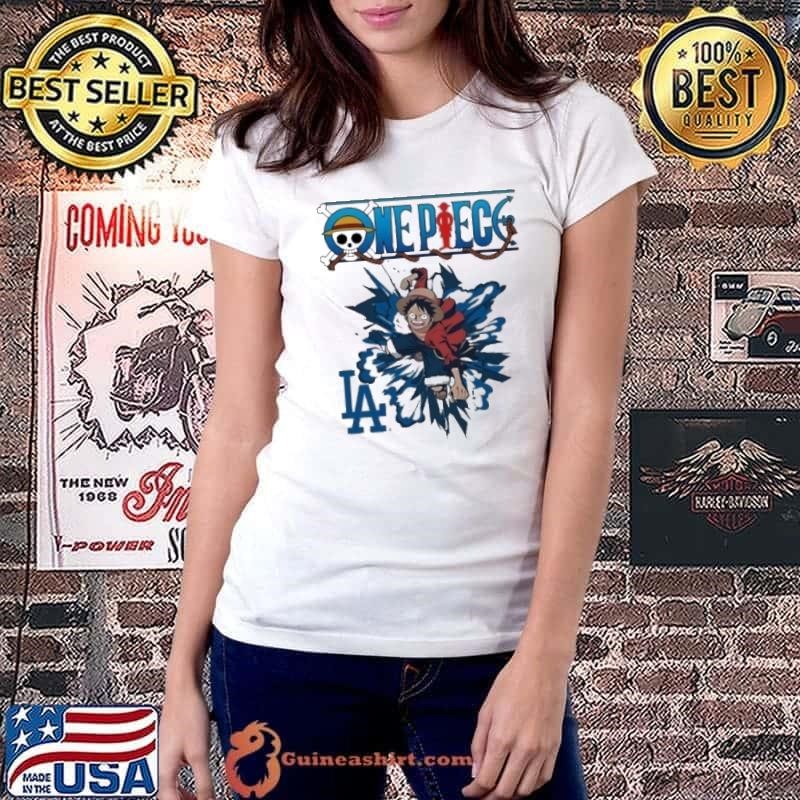 Los Angeles Dodgers One Piece Monkey D Luffy Ladiestee