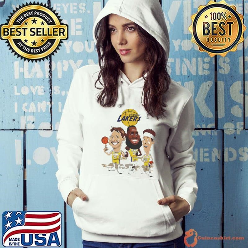 Los Angeles Lakers LeBron James Luka Doncic And Austin Reaves Funny Cartoons Hoodie